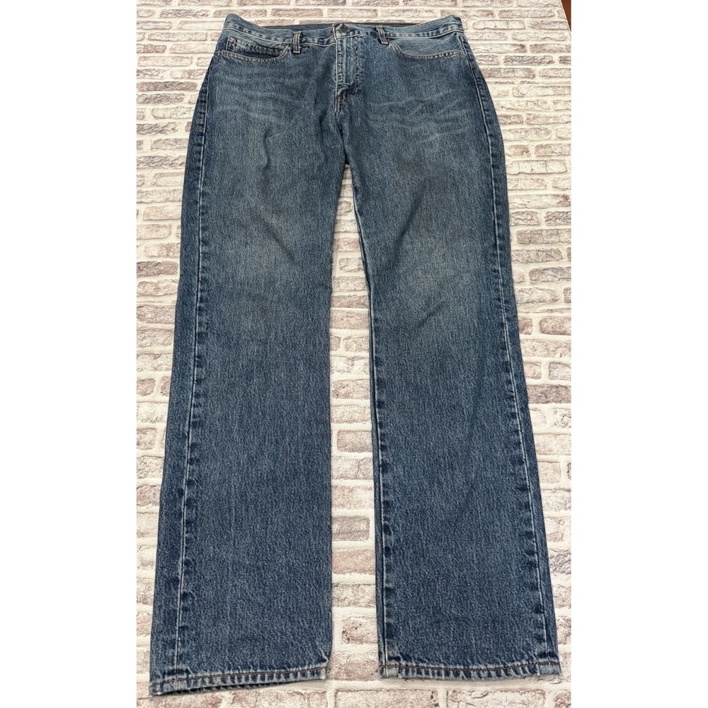 Levis Jeans 511 Mens 36x32 Blue Slim Made‎ and Crafted Big E Whiskers Premium